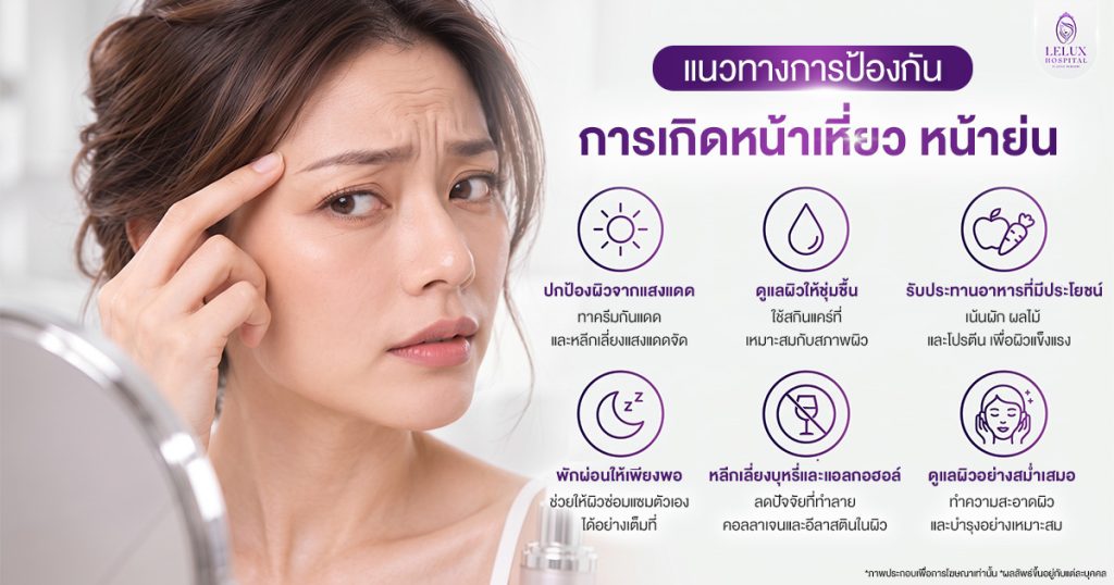 แนวทางการป้องกันการเกิดหน้าเหี่ยว หน้าย่น